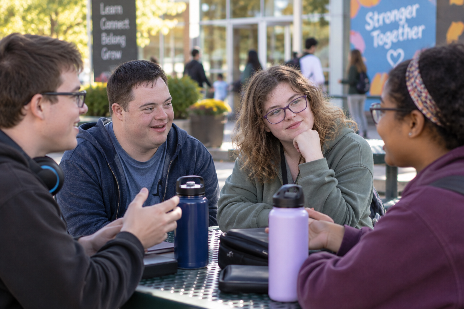 Young adults practicing social awareness and learning how words can hurt someone's feelings.